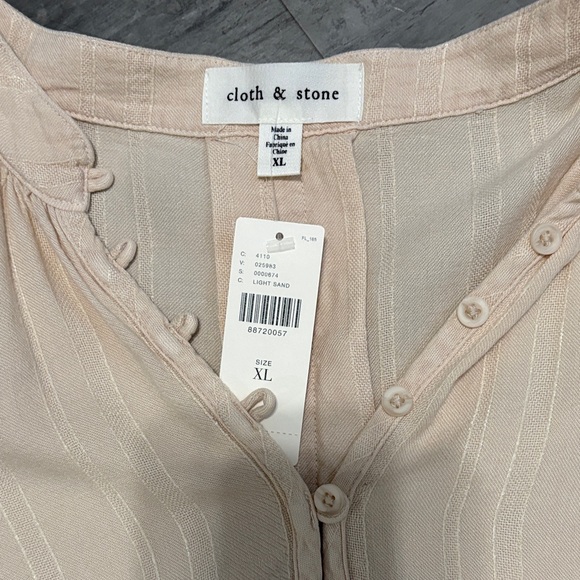 Cloth & Stone Light Beige Blouse New with Tags Size XL - Picture 6 of 9